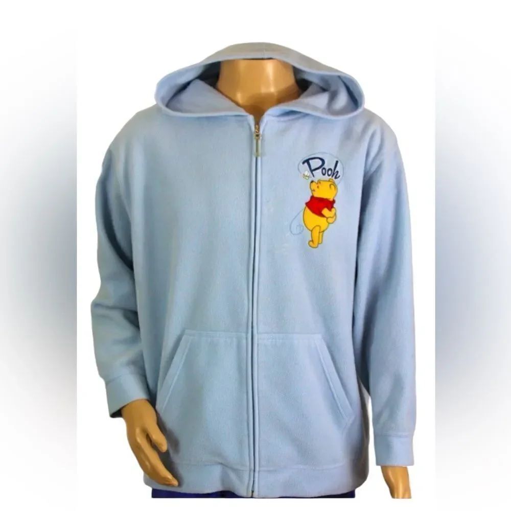 Blue Disney WINNIE THE POOH & Friends Women's M Fleece Full Zip Jacket with Hood